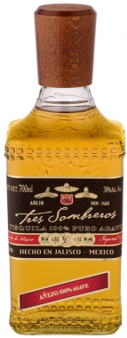 TEQUILA TRES SOMBREROS Anejo 100% Puro Agave